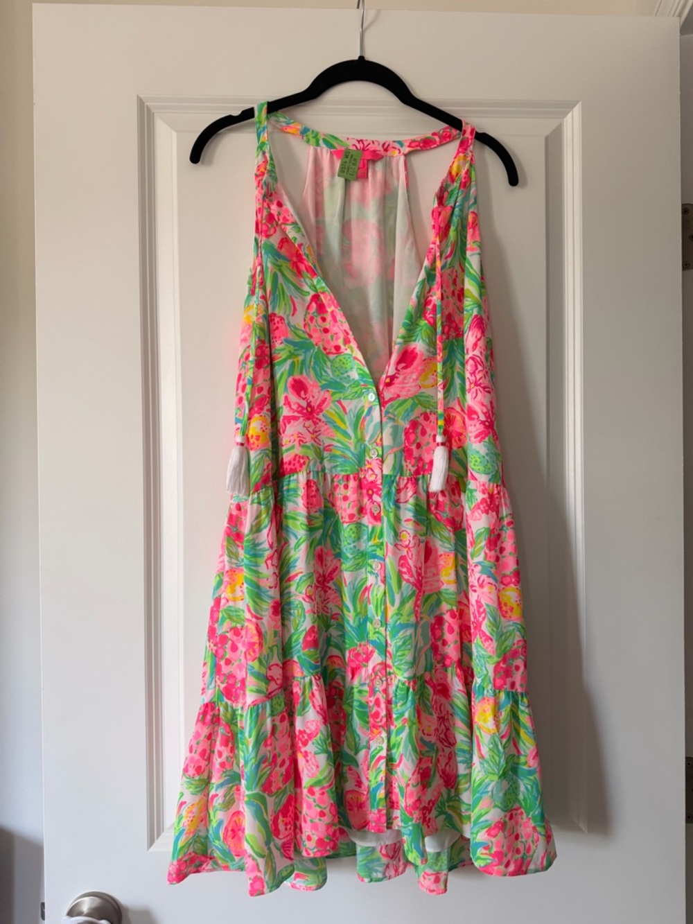 Lilly Pulitzer Pink Green Tropical Floral Slip Dress